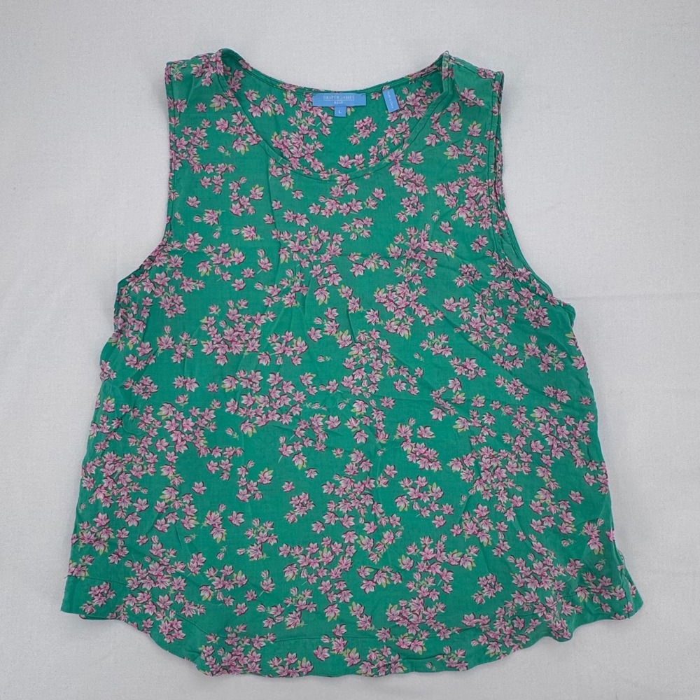 Draper James RSVP Floral Rayon Sleeveless Tank Top Woman's Sz Large 2021 Relaxed